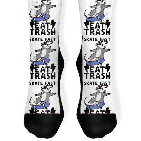 Skate Fast, Eat Trash Sock