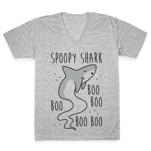 Spoopy Shark Boo Boo Boo V-Neck Tee Shirt