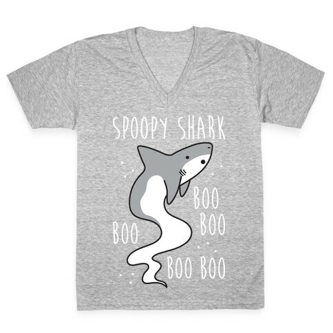 Spoopy Shark Boo Boo Boo V-Neck Tee Shirt