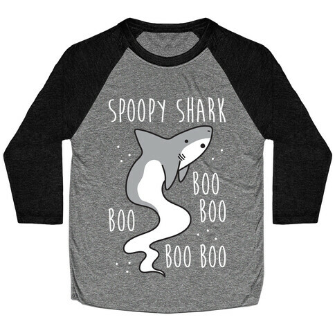 Spoopy Shark Boo Boo Boo Baseball Tee