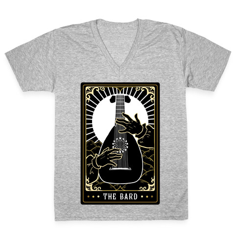 The Bard Tarot Card V-Neck Tee Shirt