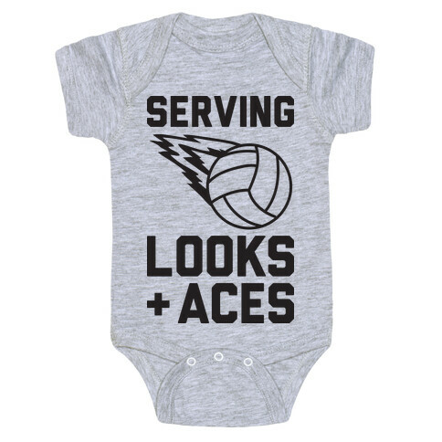 Serving Looks And Aces Volleyball Baby One-Piece