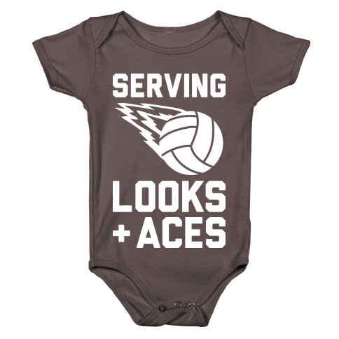 Serving Looks And Aces Volleyball Baby One-Piece