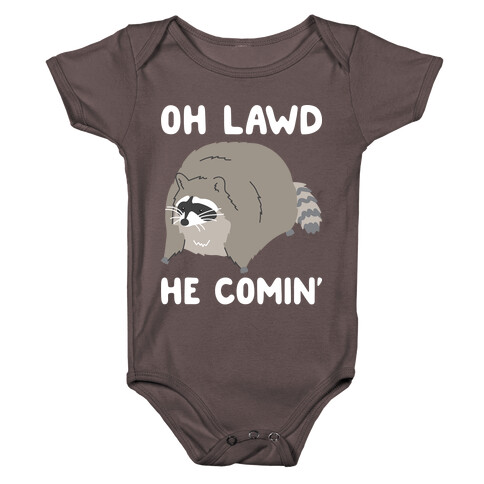 Oh Lawd He Comin' Raccoon Baby One-Piece