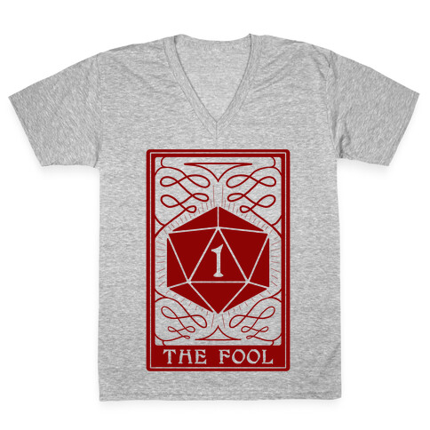 The Fool Nat1 Tarot Card V-Neck Tee Shirt