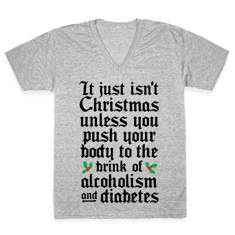 Alcoholism And Diabetes V-Neck Tee Shirt