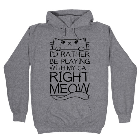 I'd Rather Be Playing With My Cat Right Now Hooded Sweatshirt