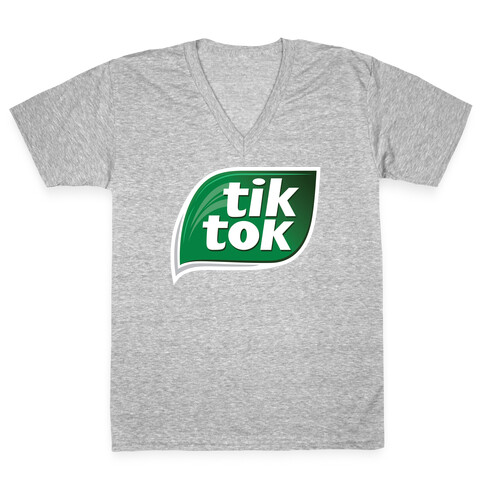 TikTok Tic Tac Parody Logo V-Neck Tee Shirt