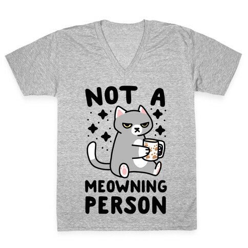 Not a Meowning Person V-Neck Tee Shirt