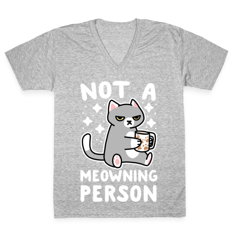 Not a Meowning Person V-Neck Tee Shirt