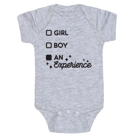 Girl, Boy, An Experience Checklist  Baby One-Piece