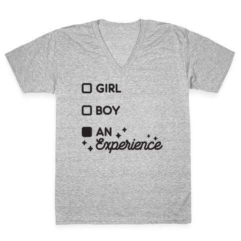 Girl, Boy, An Experience Checklist  V-Neck Tee Shirt
