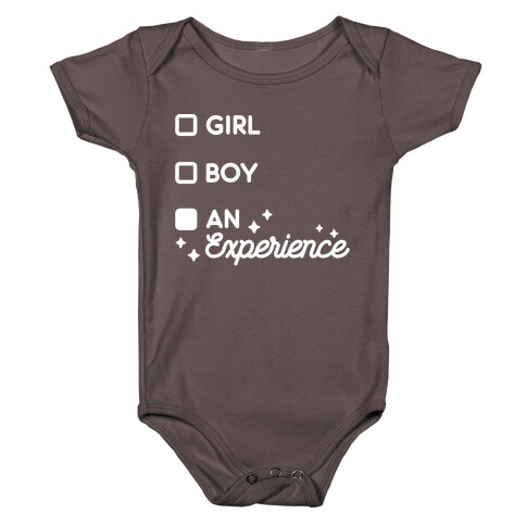 Girl, Boy, An Experience Checklist Baby One-Piece