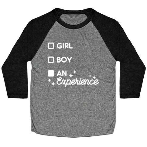 Girl, Boy, An Experience Checklist Baseball Tee