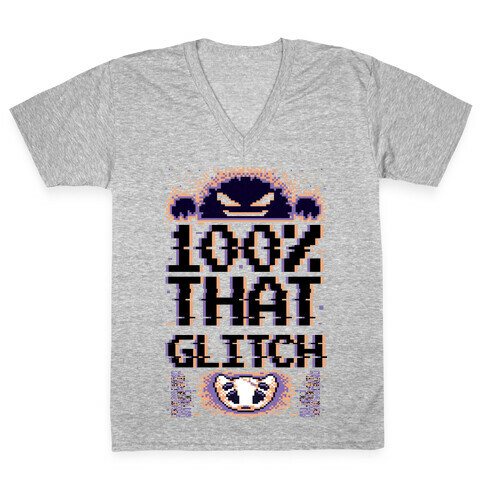 100% That Glitch V-Neck Tee Shirt