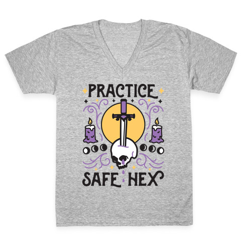 Practice Safe Hex V-Neck Tee Shirt