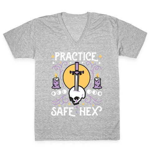 Practice Safe Hex V-Neck Tee Shirt