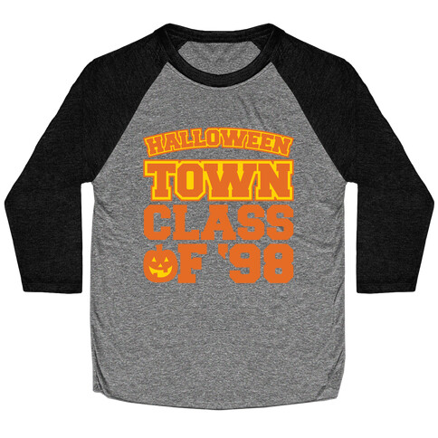 Halloween Town Class of '98 Parody White Print Baseball Tee