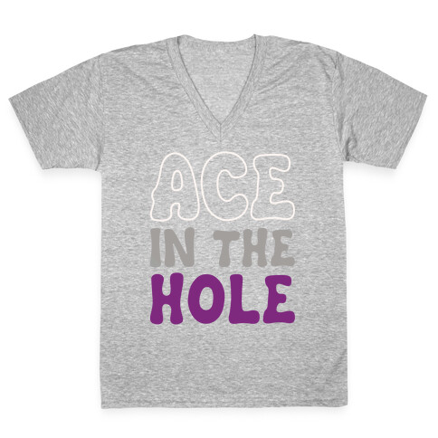 Ace In The Hole White Print V-Neck Tee Shirt
