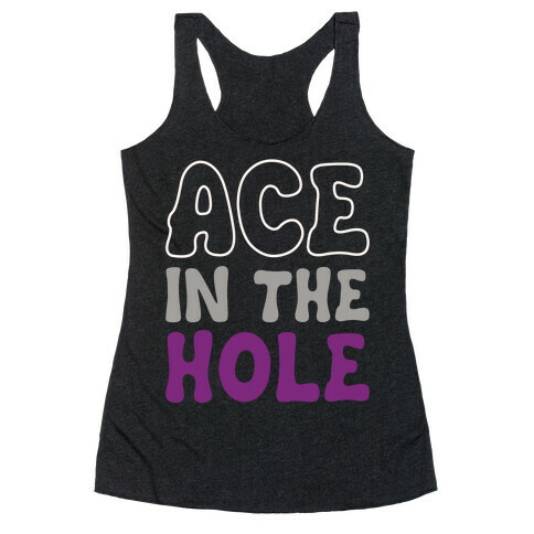 Ace In The Hole White Print Racerback Tank Top