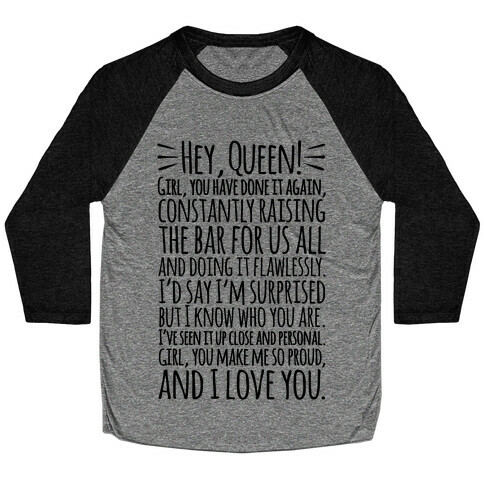 Hey Queen Michelle Obama Quote Baseball Tee