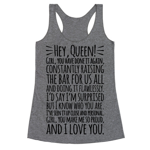 Hey Queen Michelle Obama Quote Racerback Tank Top