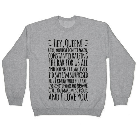 Hey Queen Michelle Obama Quote Pullover