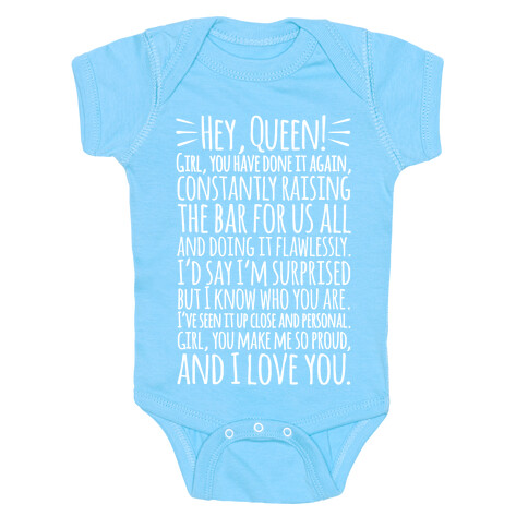 Hey Queen Michelle Obama Quote White Print Baby One-Piece
