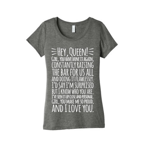 Hey Queen Michelle Obama Quote White Print Womens T-Shirt