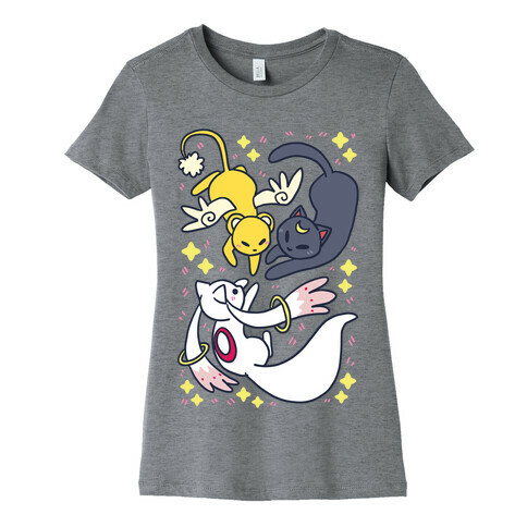 Magical Mascots - Luna, Kero and Kyubey Womens T-Shirt