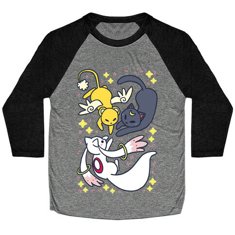 Magical Mascots - Luna, Kero and Kyubey Baseball Tee