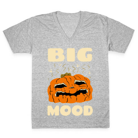 Big Mood Rotting Pumpkin V-Neck Tee Shirt