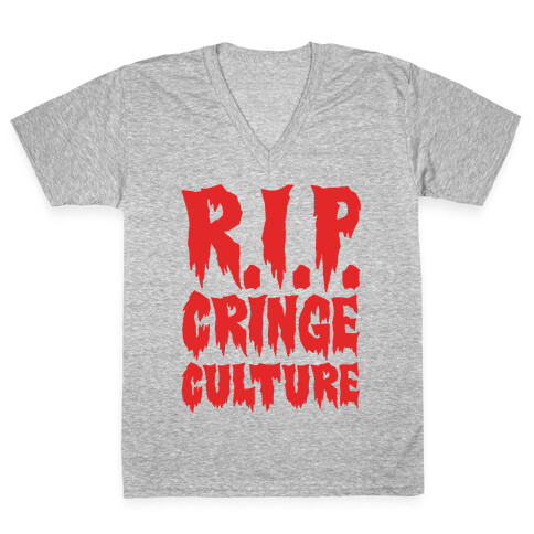 R.I.P. Cringe Culture White Print V-Neck Tee Shirt