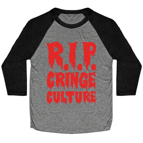 R.I.P. Cringe Culture White Print Baseball Tee