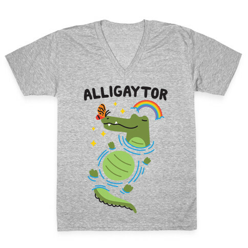 Alligaytor (Gay Alligator) V-Neck Tee Shirt