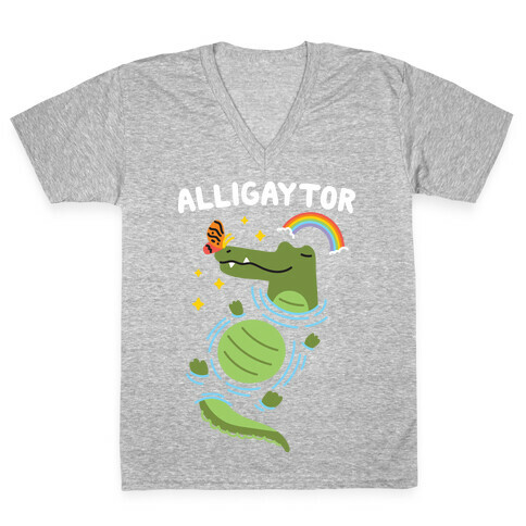 Alligaytor (Gay Alligator) V-Neck Tee Shirt