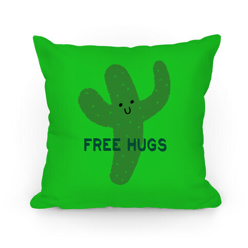 Free Hugs Cactus Pillow