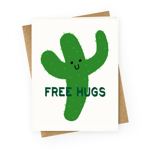 Free Hugs Cactus Greeting Card