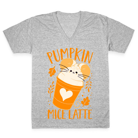 Pumpkin Mice Latte V-Neck Tee Shirt