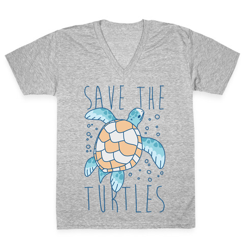 Save the Turtles V-Neck Tee Shirt