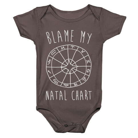 Blame My Natal Chart White Print Baby One-Piece