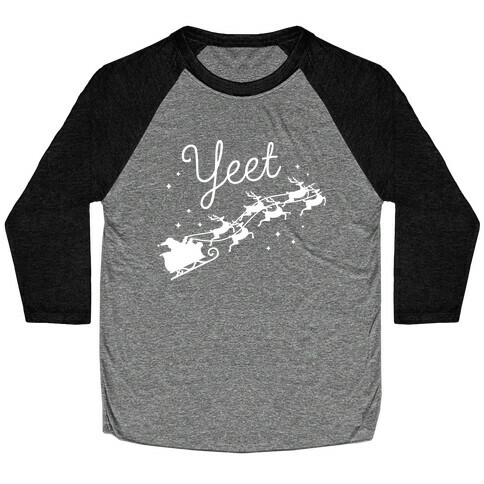 Yeet Santa Sleigh Baseball Tee