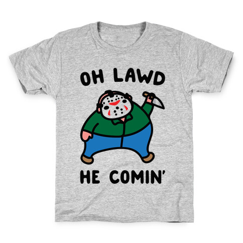 Oh Lawd He Comin' Parody (Hockey Mask Killer)  Kids T-Shirt