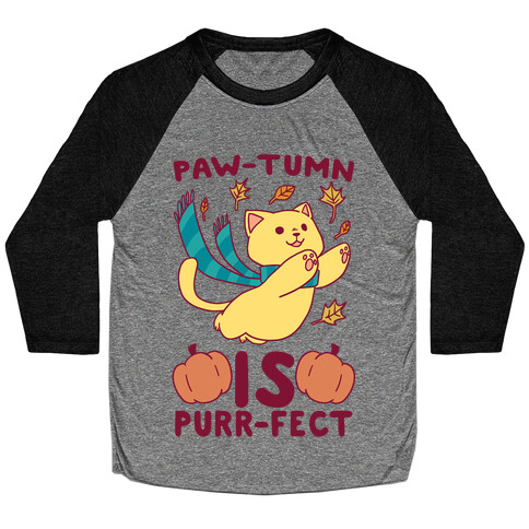 Paw-tumn is Purrfect Baseball Tee