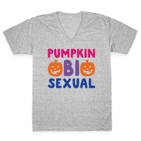 Pumpkin Bisexual  V-Neck Tee Shirt