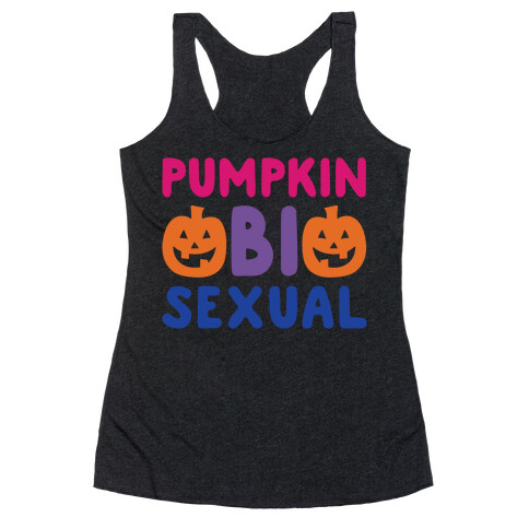Pumpkin Bisexual White Print Racerback Tank Top