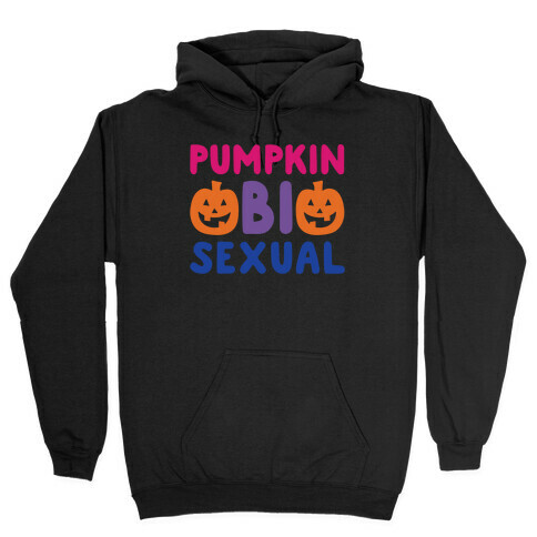 Pumpkin Bisexual White Print Hooded Sweatshirt