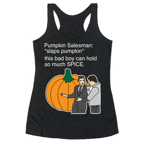 Pumpkin Salesman Racerback Tank Top