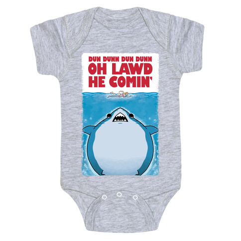 Oh Lawd He Comin' Jaws Parody Baby One-Piece