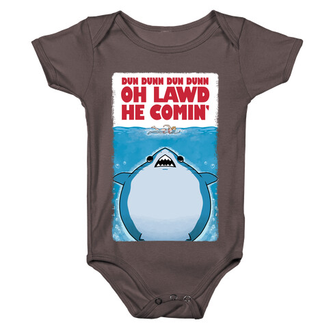 Oh Lawd He Comin' Jaws Parody Baby One-Piece